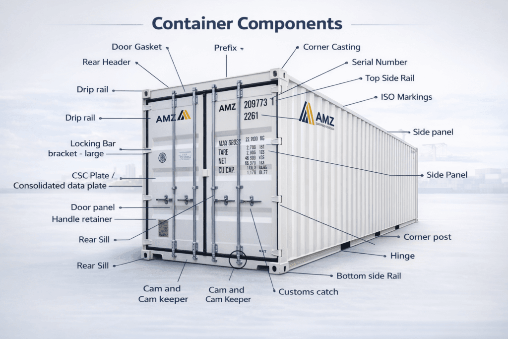 📦 Do You Know the Key Components of a Shipping Container?